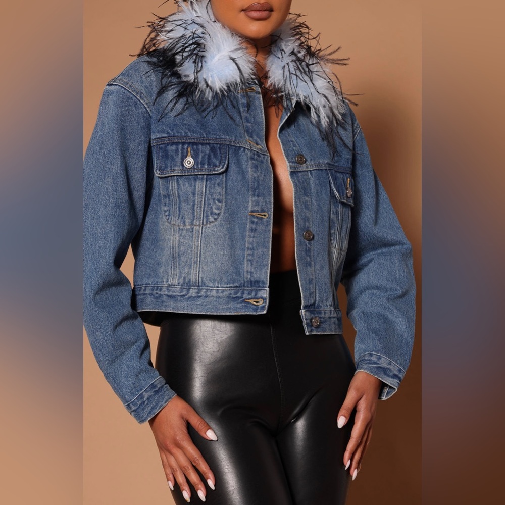 Feather denim jacket